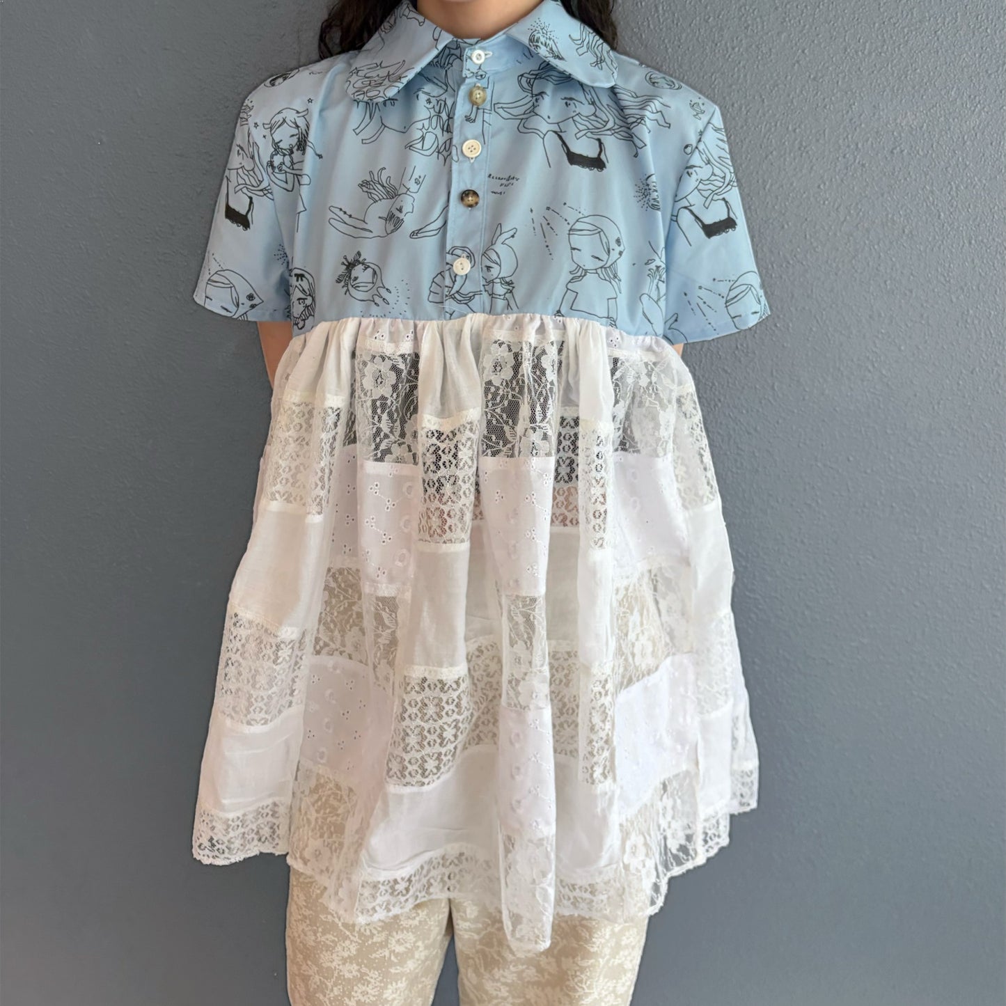 MEGUMI OKUBO SHIRT TOP / blue / 大久保惠コラボレーションシャツ