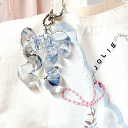 JELLY RIBBON Balm keychain / Soda Blue / リボンリップバームキーチェーン