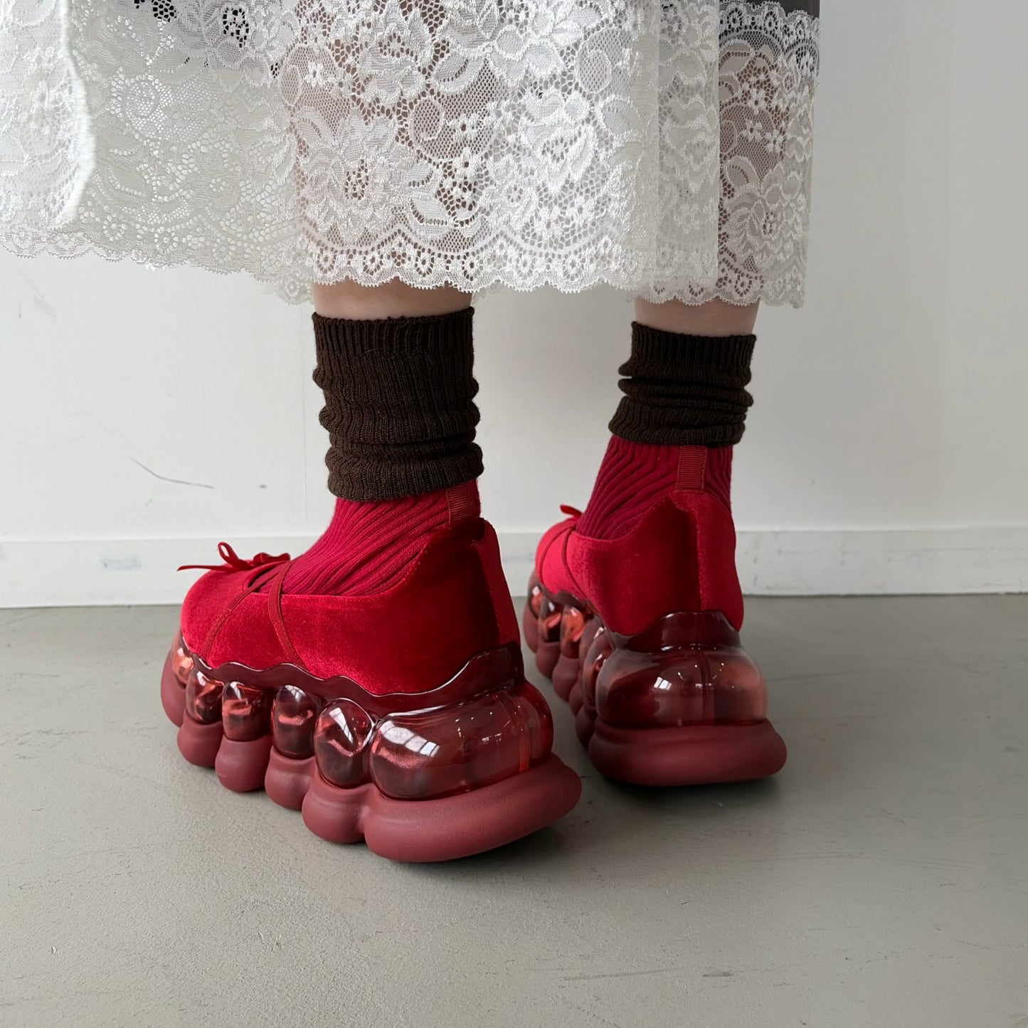 JEWELRY ARK BALLERINA / RED / ソックスバレエシューズ