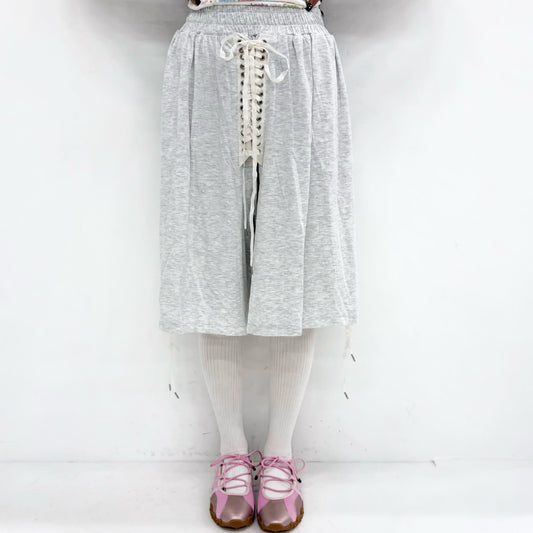 [fa.er.ie] lace-up half pants / light melange / レースアップハーフパンツ