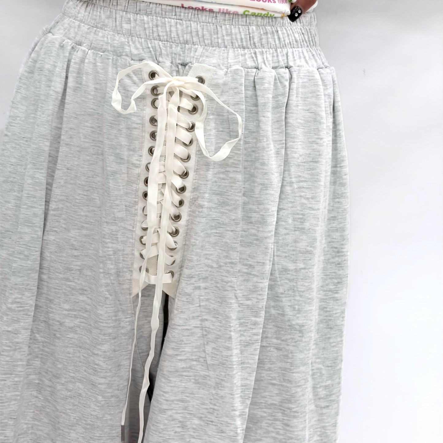[fa.er.ie] lace-up half pants / light melange / レースアップハーフパンツ