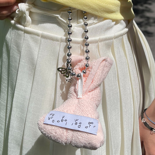 【SHEEP SOUVENIR】towel creature key chain / rabbit / pale pink / タオルキーチェーン