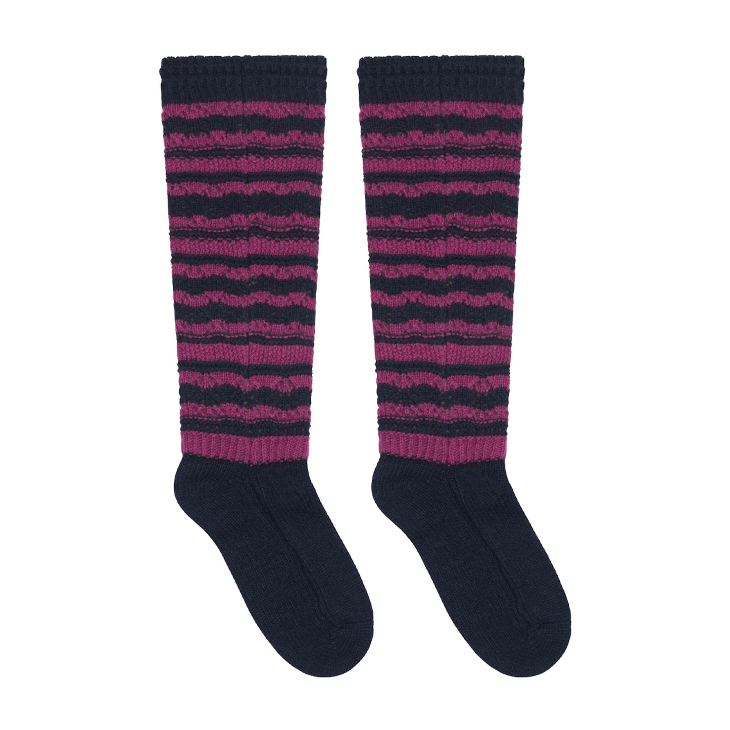 STRIPED MORI KNEE SOCKS / NAVY / ストライプソックス