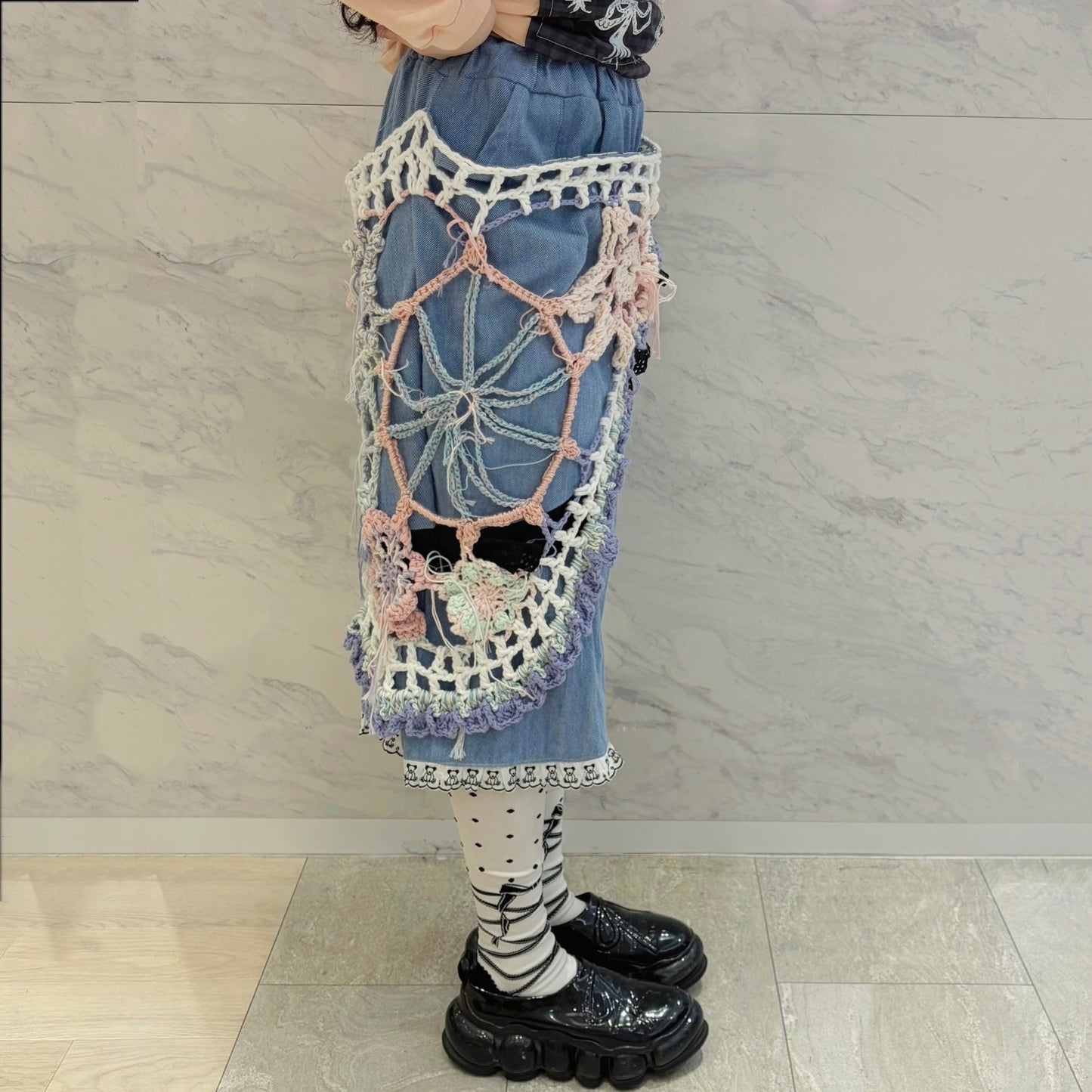 Knit denim skirt / Denim / ニットデニムスカート