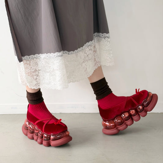 JEWELRY ARK BALLERINA / RED / ソックスバレエシューズ