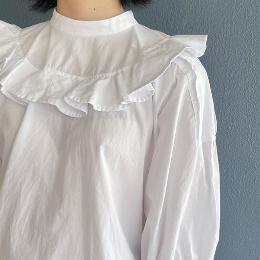Frill Shoulder Blouse / White / フリルショルダーブラウス