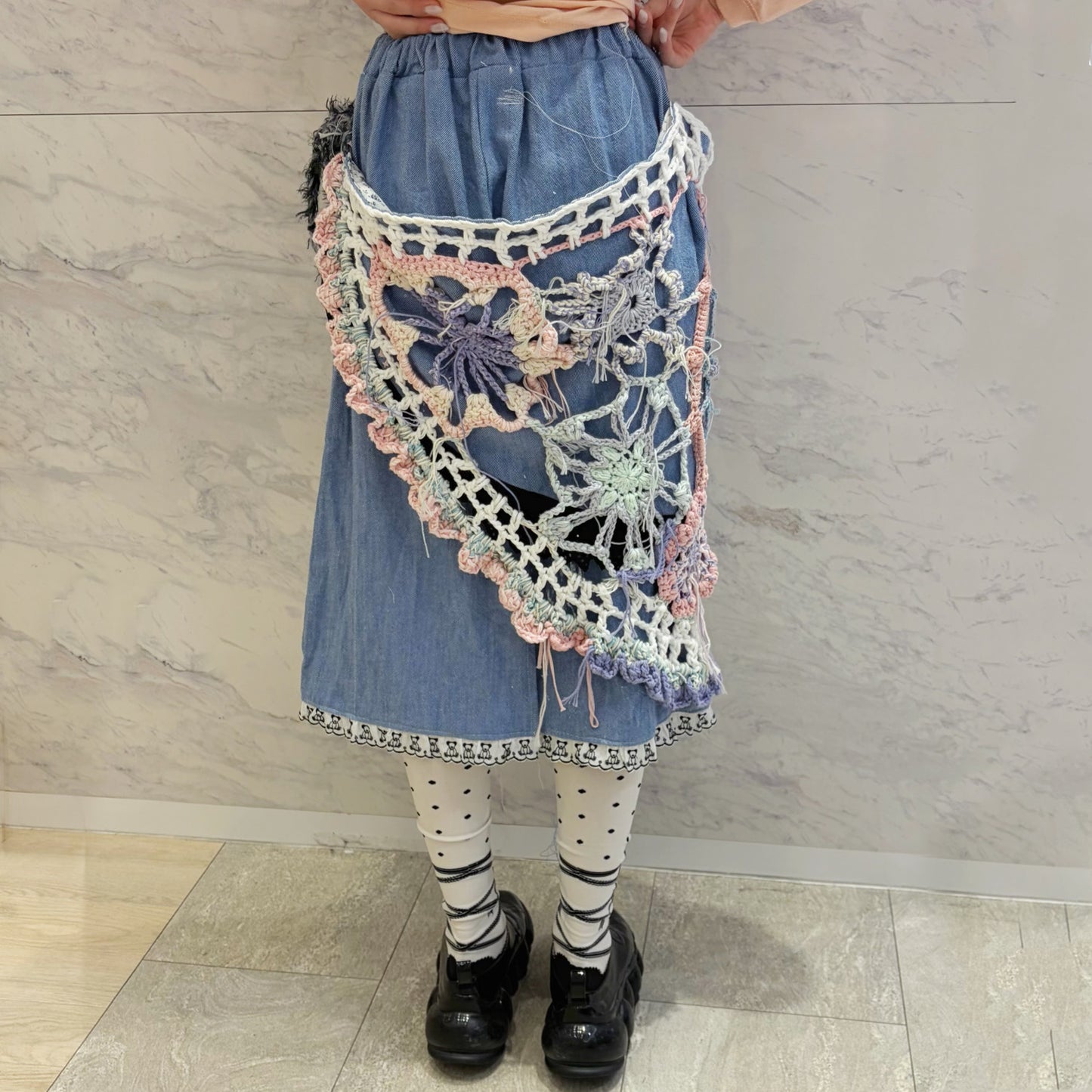 Knit denim skirt / Denim / ニットデニムスカート
