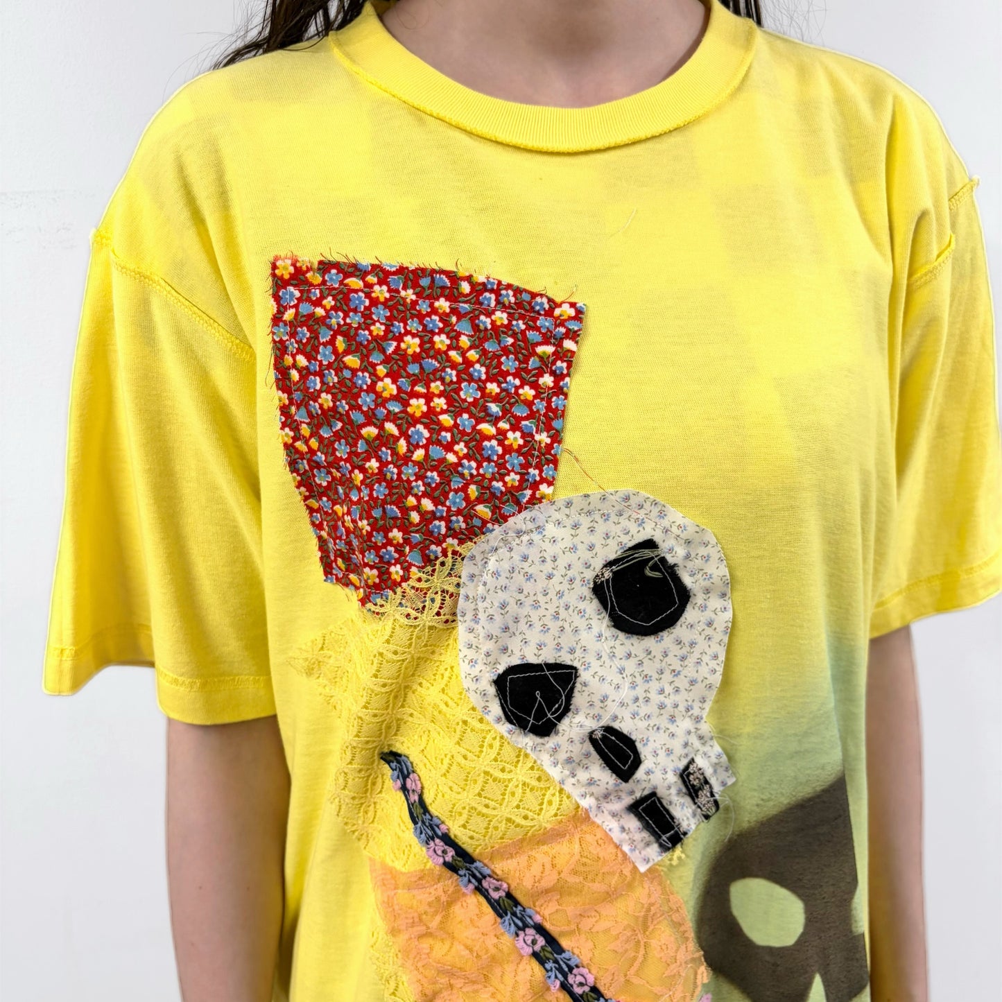 Patchwork T-shirts / Yellow / パッチワークTシャツ