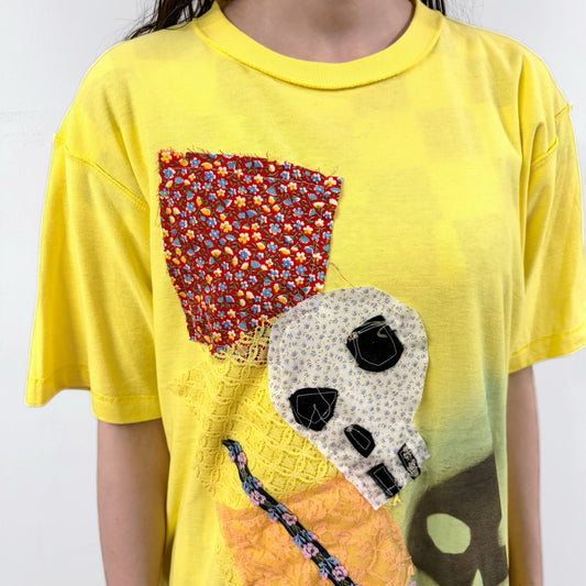 Patchwork T-shirts / Yellow / パッチワークTシャツ