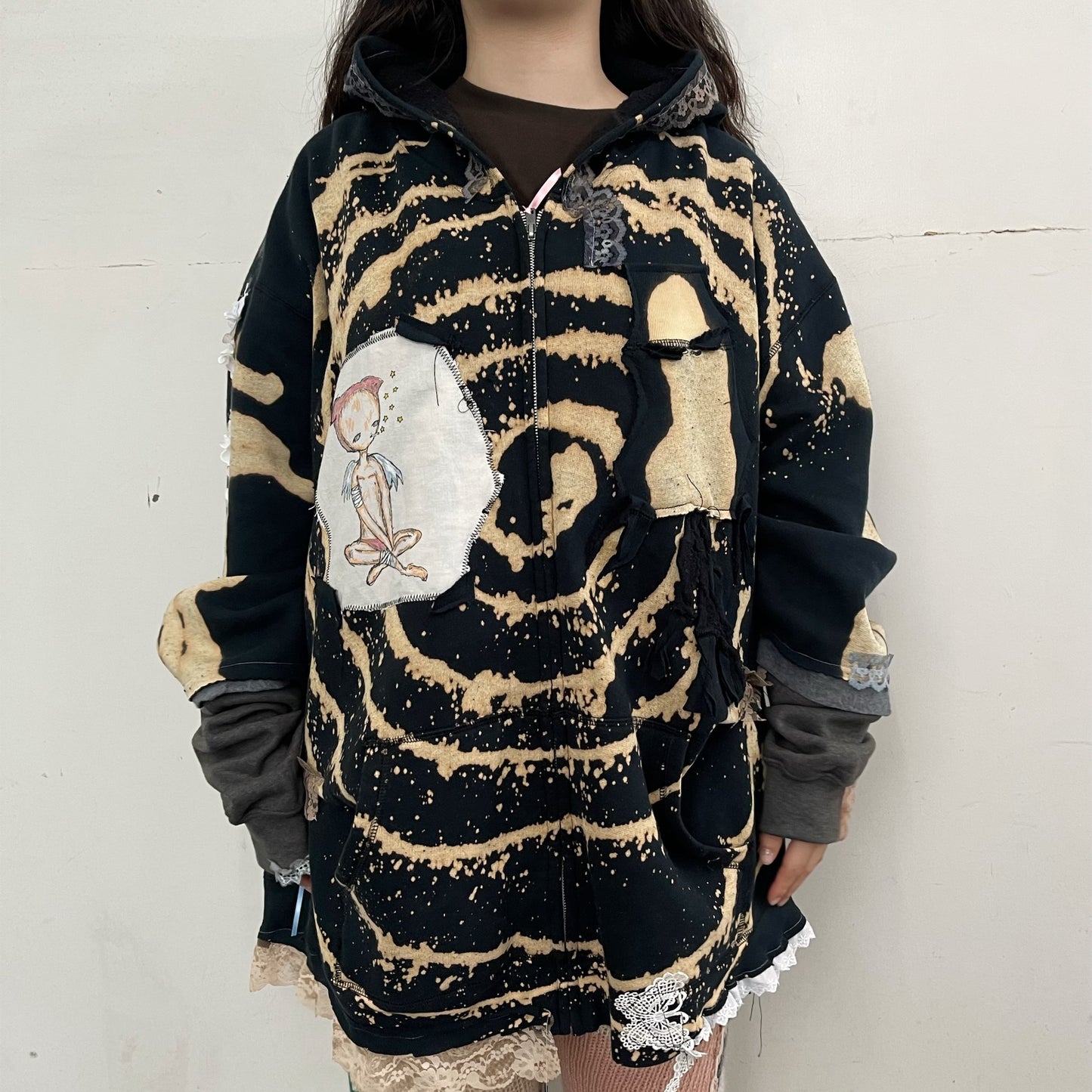 trust teji x TONII MONDO collabolation ★ Bond hoodie dye / Black / ボンドフーディー