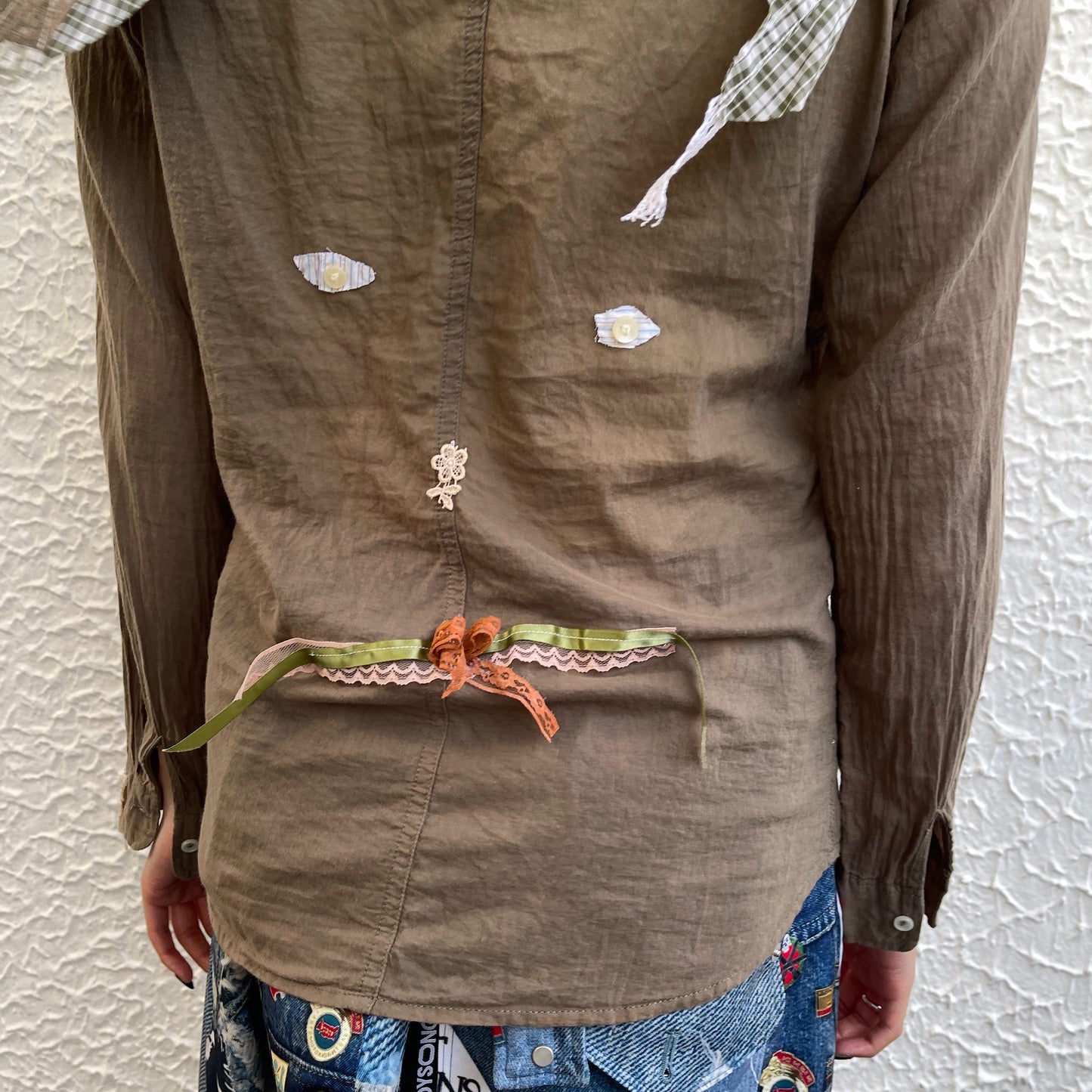 【trust teji 】Long sleeve dog blouse+ / Khaki / ロングスリーブドッグブラウス