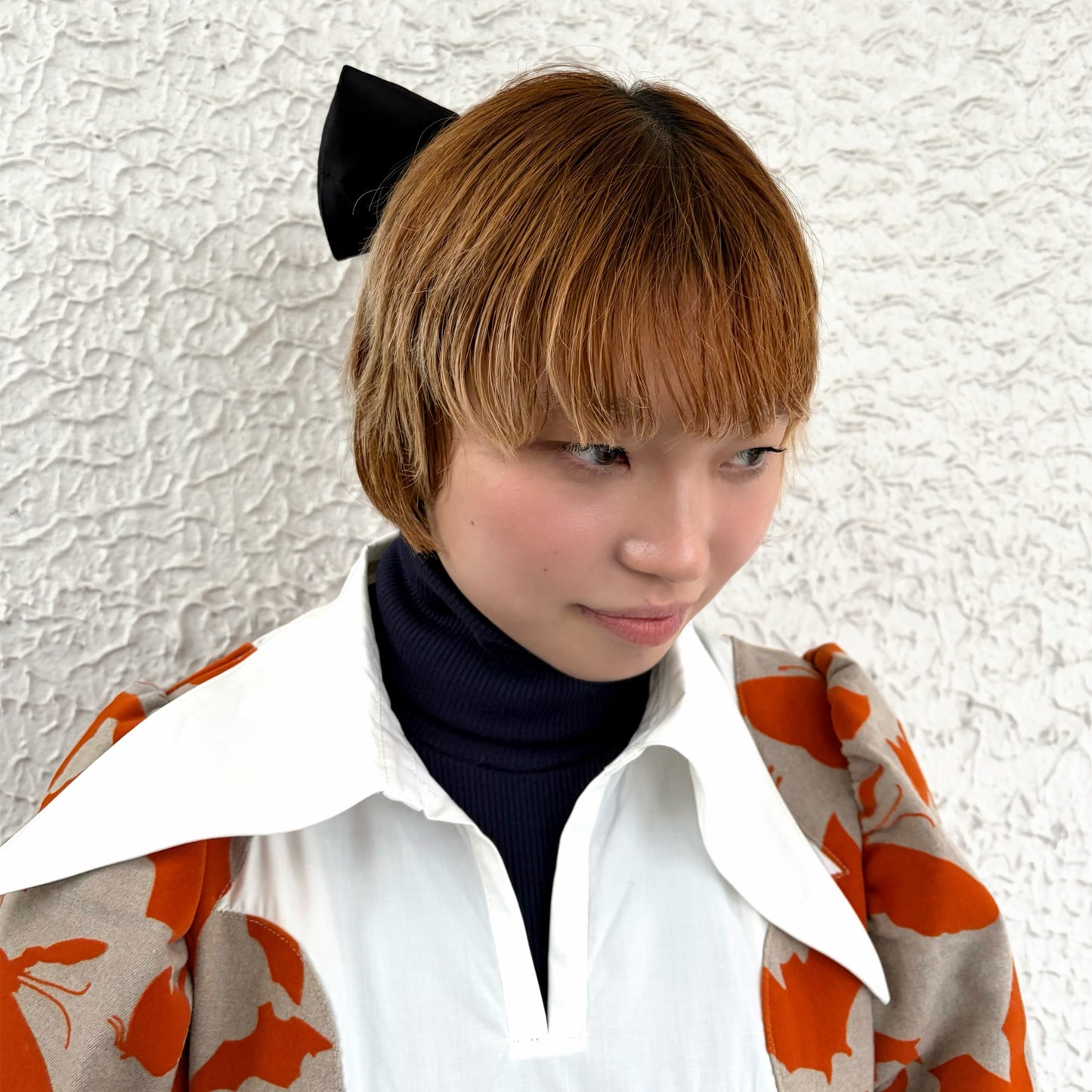 PADDED RIBBON BARRETTE / BLACK / 中綿リボンバレッタ
