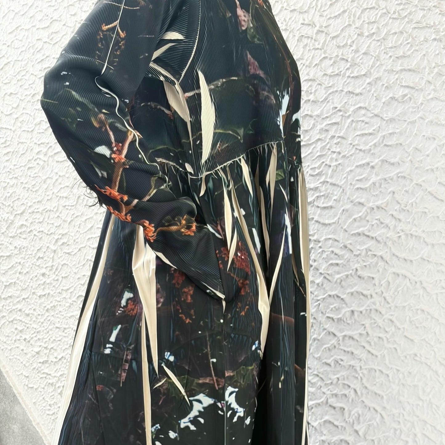 DIRECT PRINT RIB GATHER ONE-PIECE / TREE / ダイレクトプリントリブギャザーワンピース
