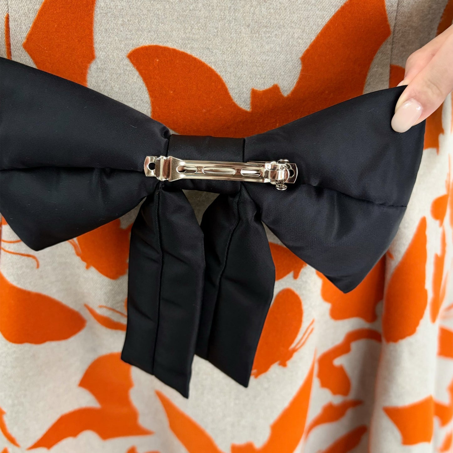 PADDED RIBBON BARRETTE / BLACK / 中綿リボンバレッタ