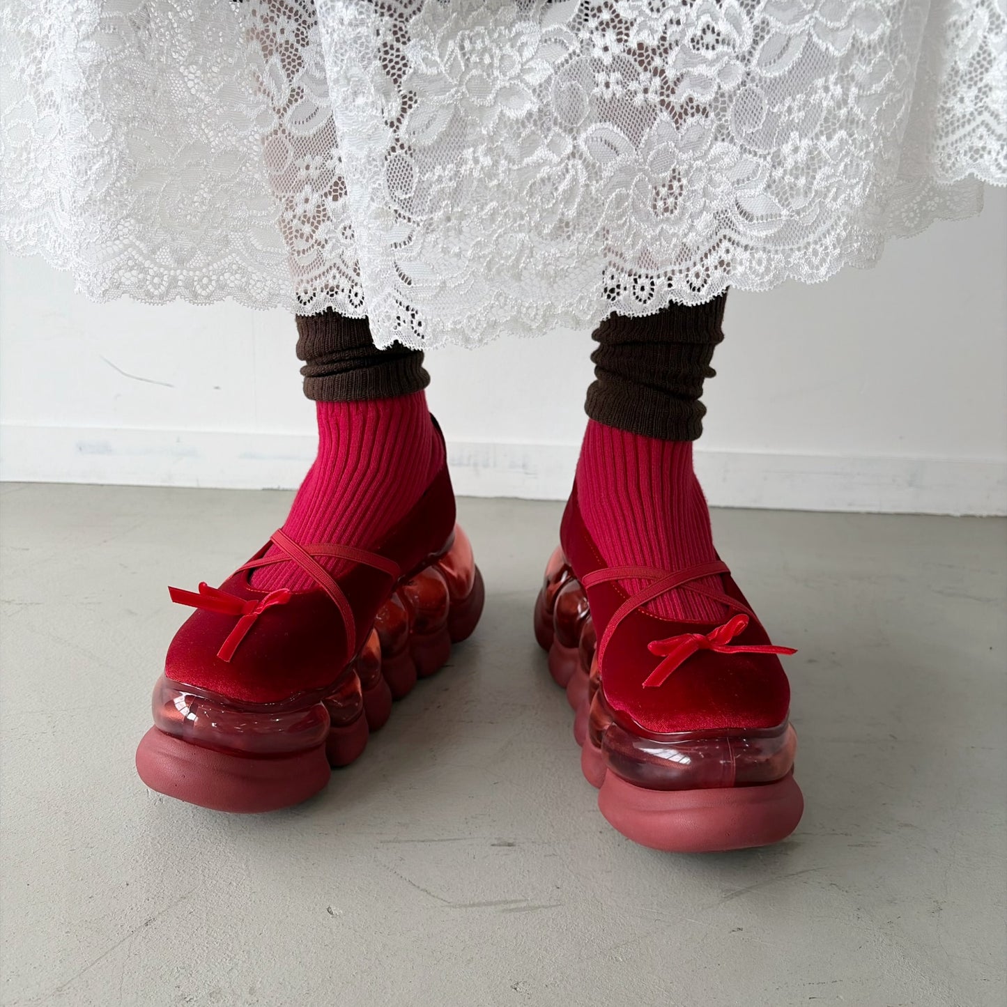 JEWELRY ARK BALLERINA / RED / ソックスバレエシューズ