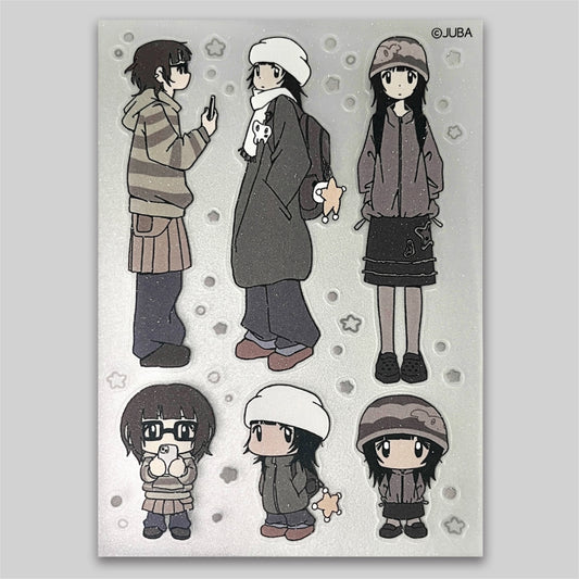 【JUBA】Winter girls glittered sticker / ステッカー