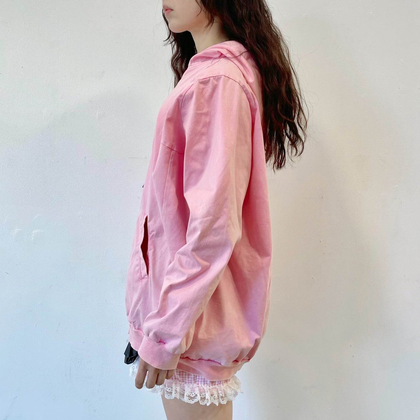 ASYMMETRY ZIP-UP PARKA / PINK / アシンメトリージップアップパーカー