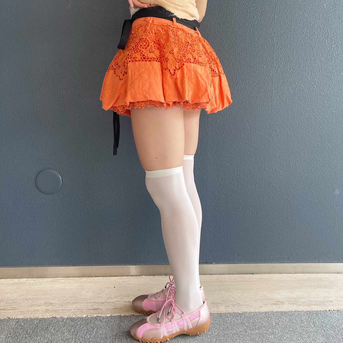 PUFFI COTTON SKIRT / ORANGE  / パフスカート