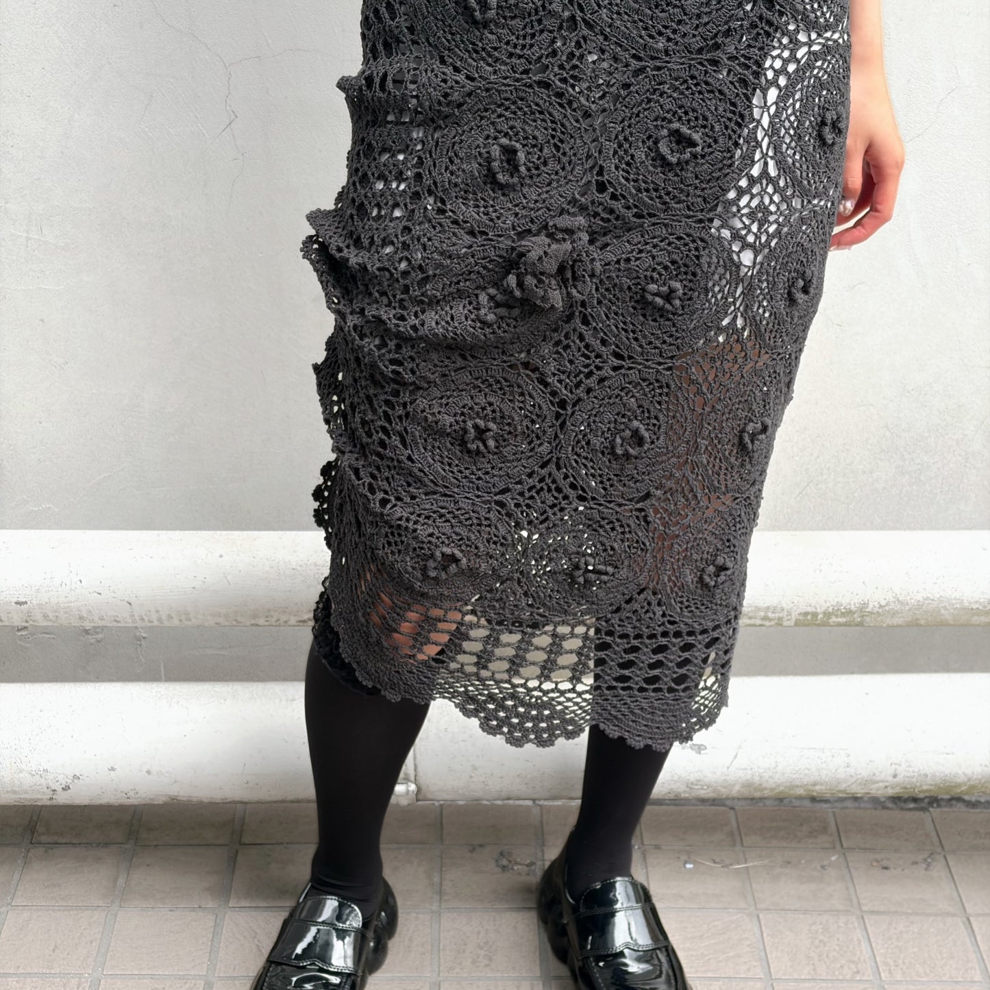 CROCHET DRESS / BLACK / クロシェドレス