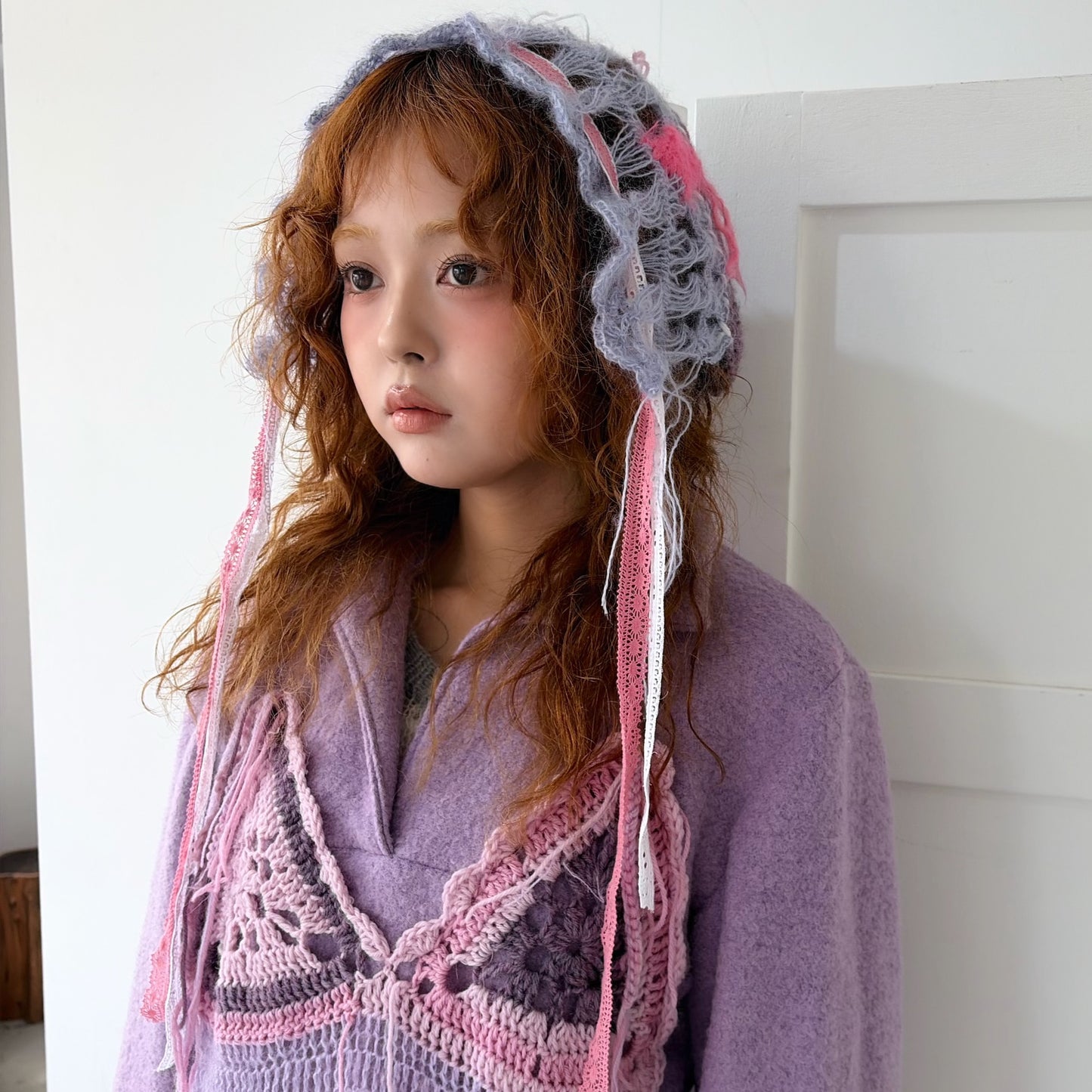 Knit bonnet / Purple / ニットボンネット