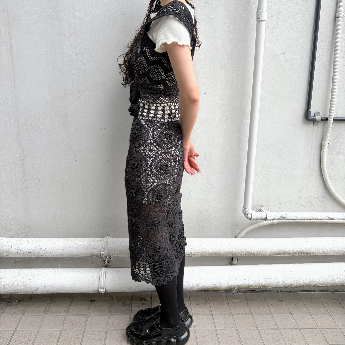 CROCHET DRESS / BLACK / クロシェドレス