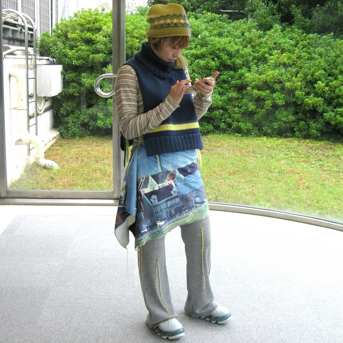 print fur pants with skirt / house / プリントファー スカート付きパンツ
