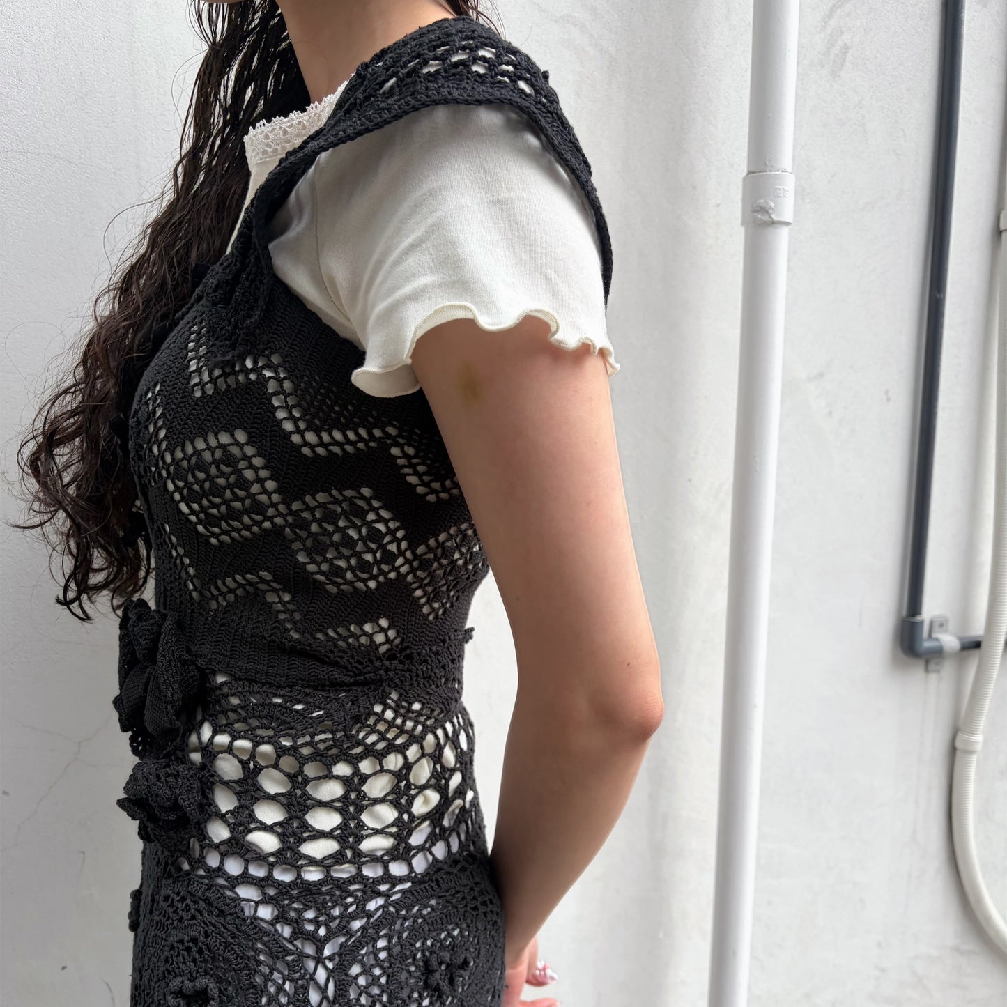 CROCHET DRESS / BLACK / クロシェドレス