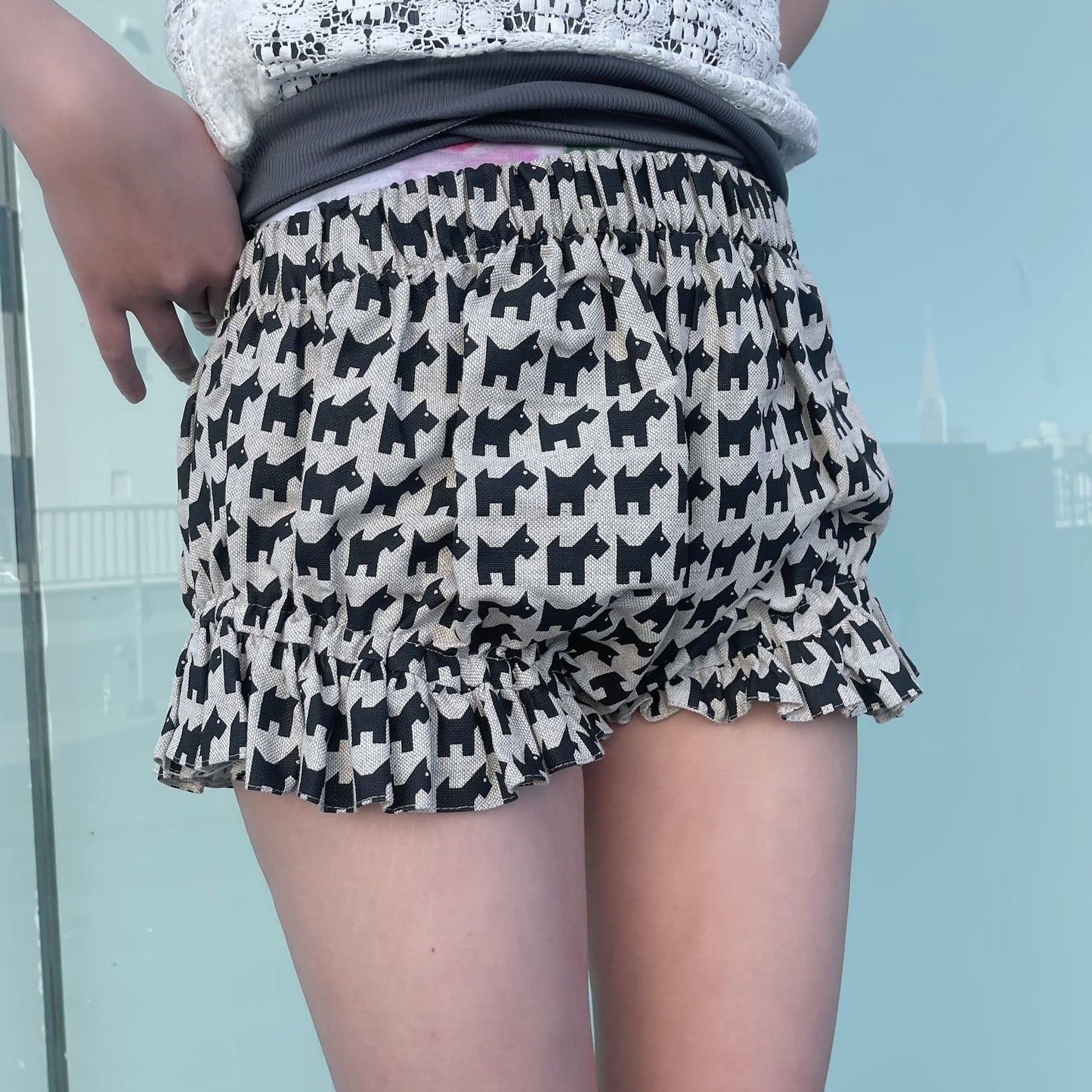 MINI BLOOMERS WITH ELASTICATEDWAISTBAND / DOG PRINT / プリントミニブルマ