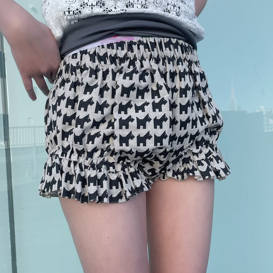 MINI BLOOMERS WITH ELASTICATEDWAISTBAND / DOG PRINT / プリントミニブルマ