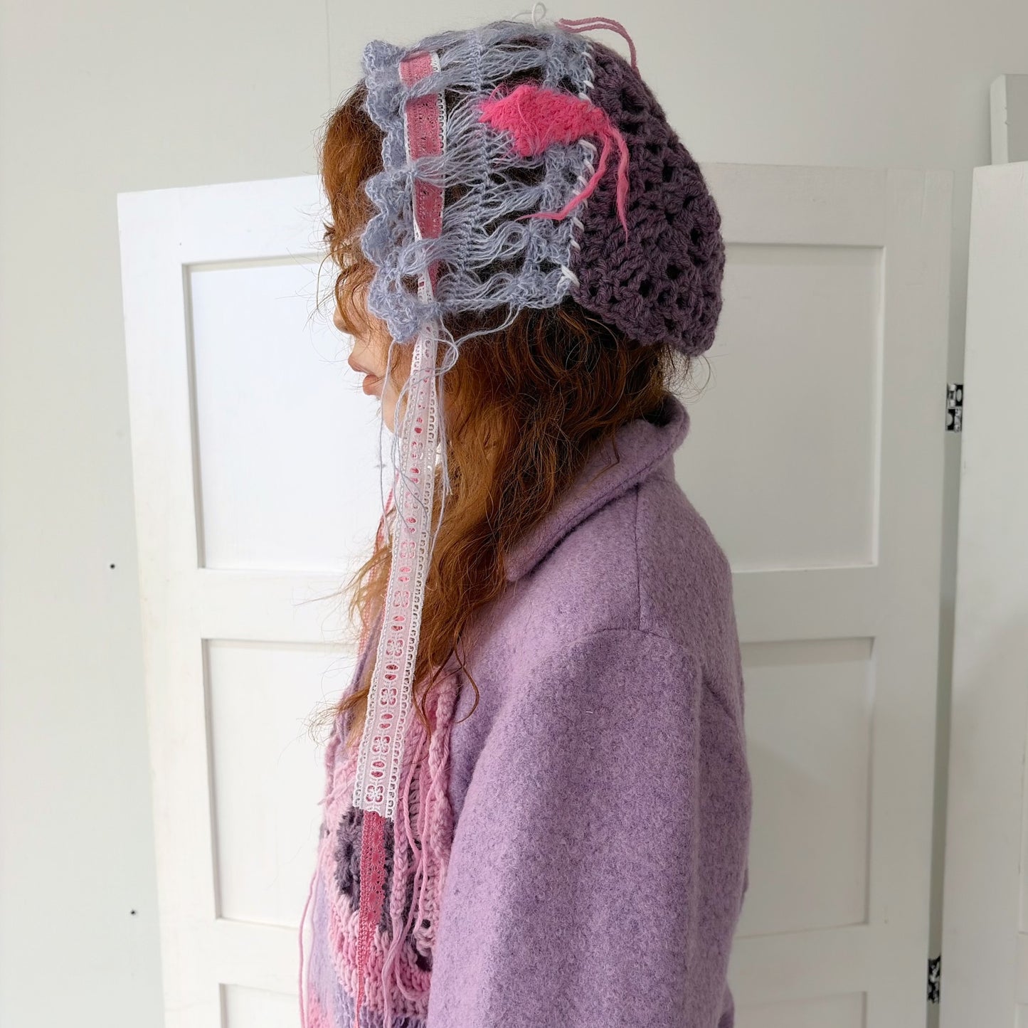 Knit bonnet / Purple / ニットボンネット