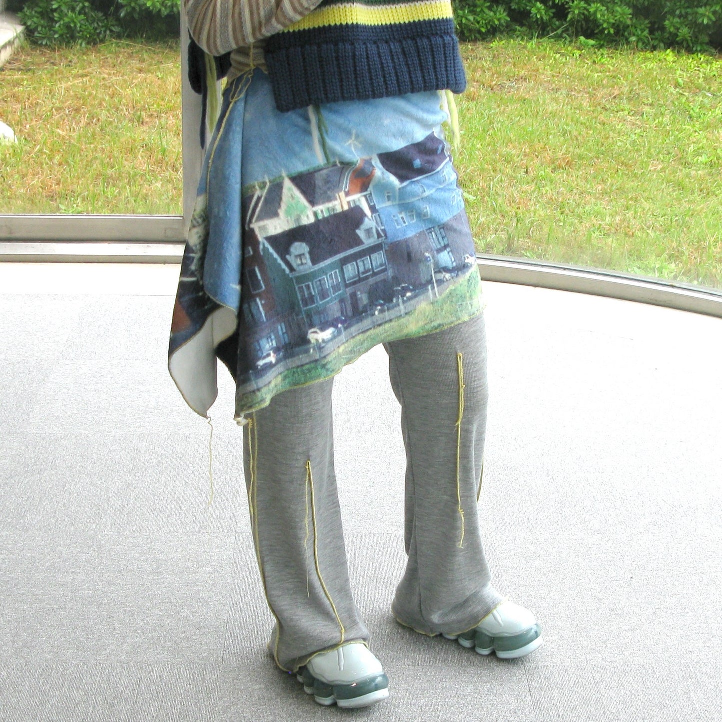 print fur pants with skirt / house / プリントファー スカート付きパンツ