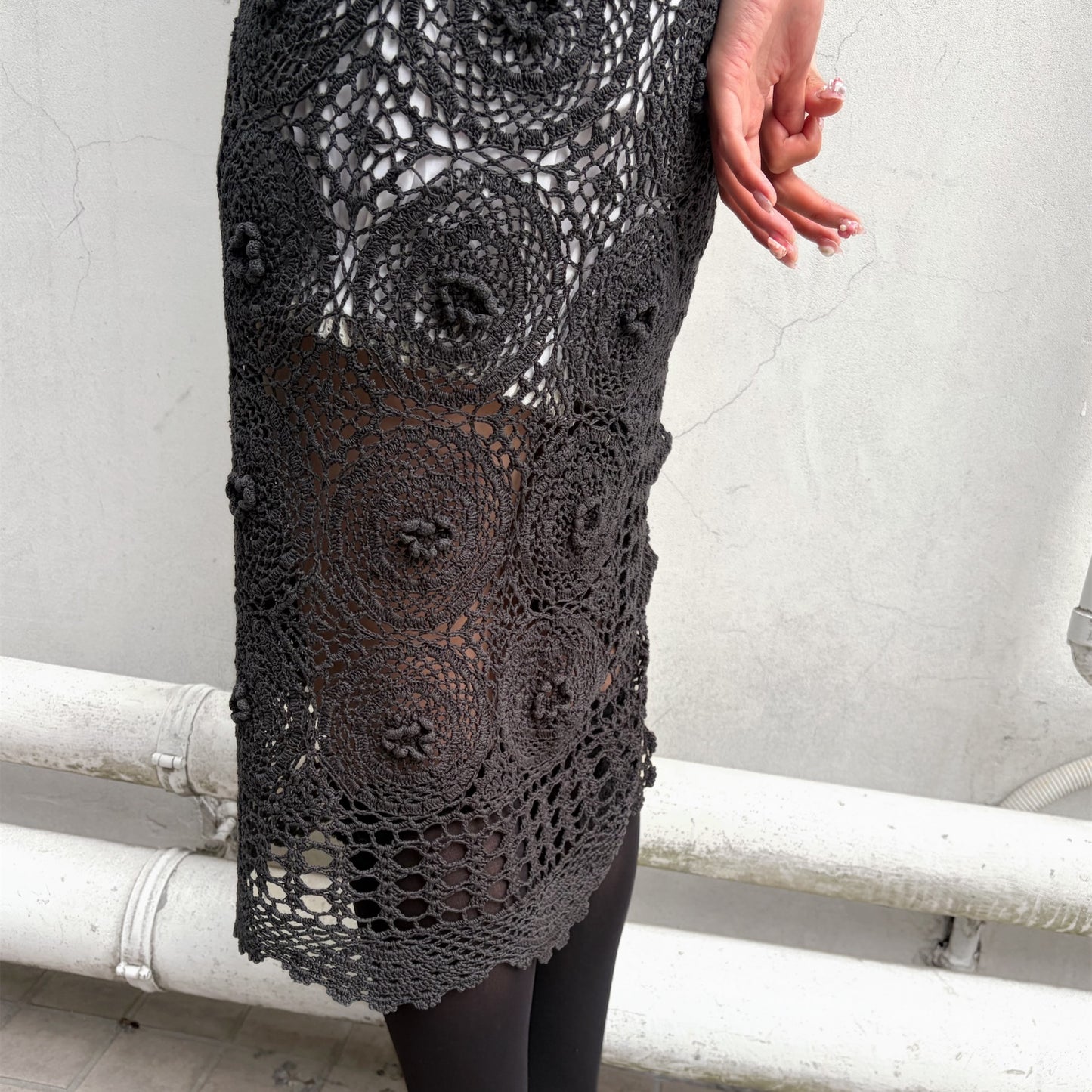 CROCHET DRESS / BLACK / クロシェドレス