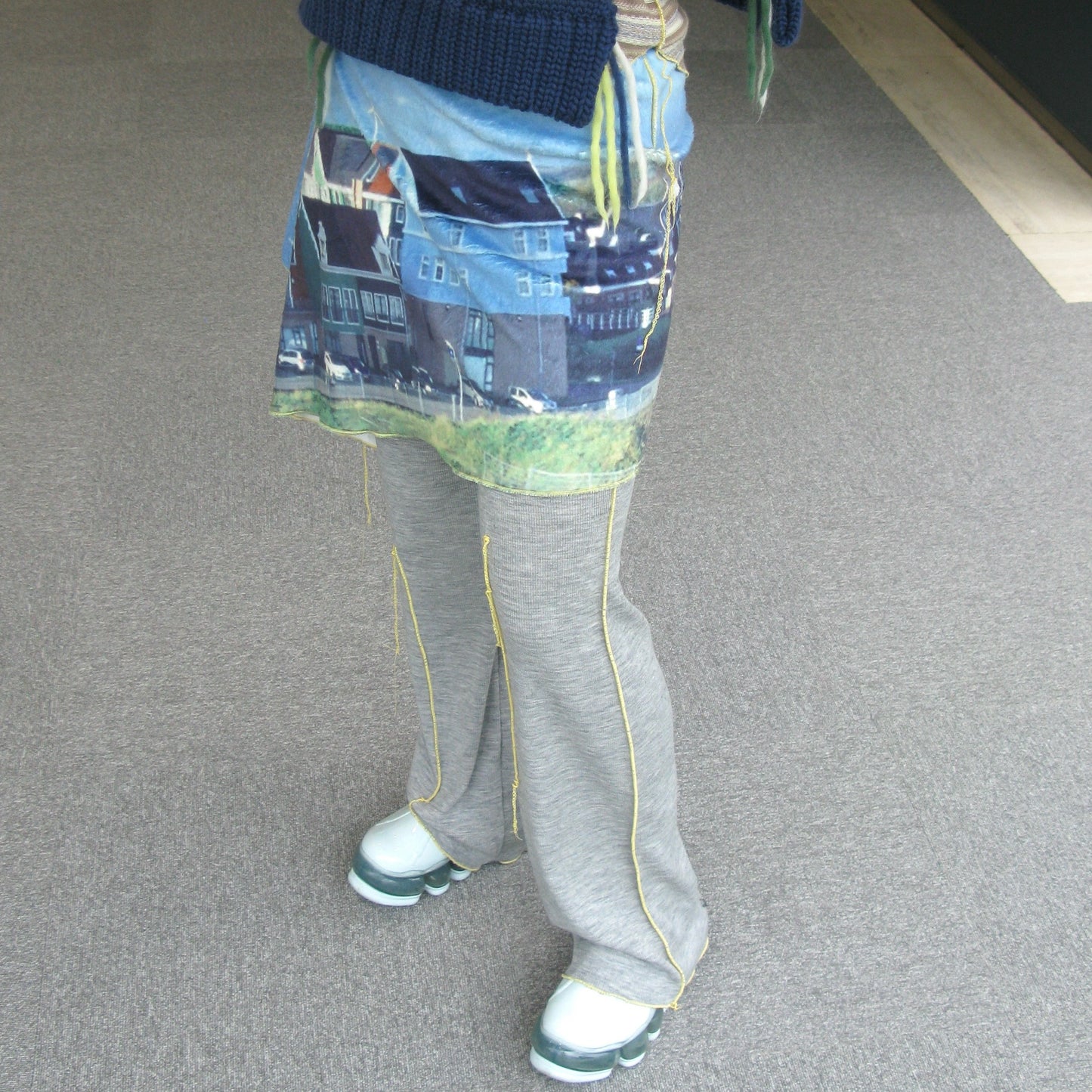 print fur pants with skirt / house / プリントファー スカート付きパンツ