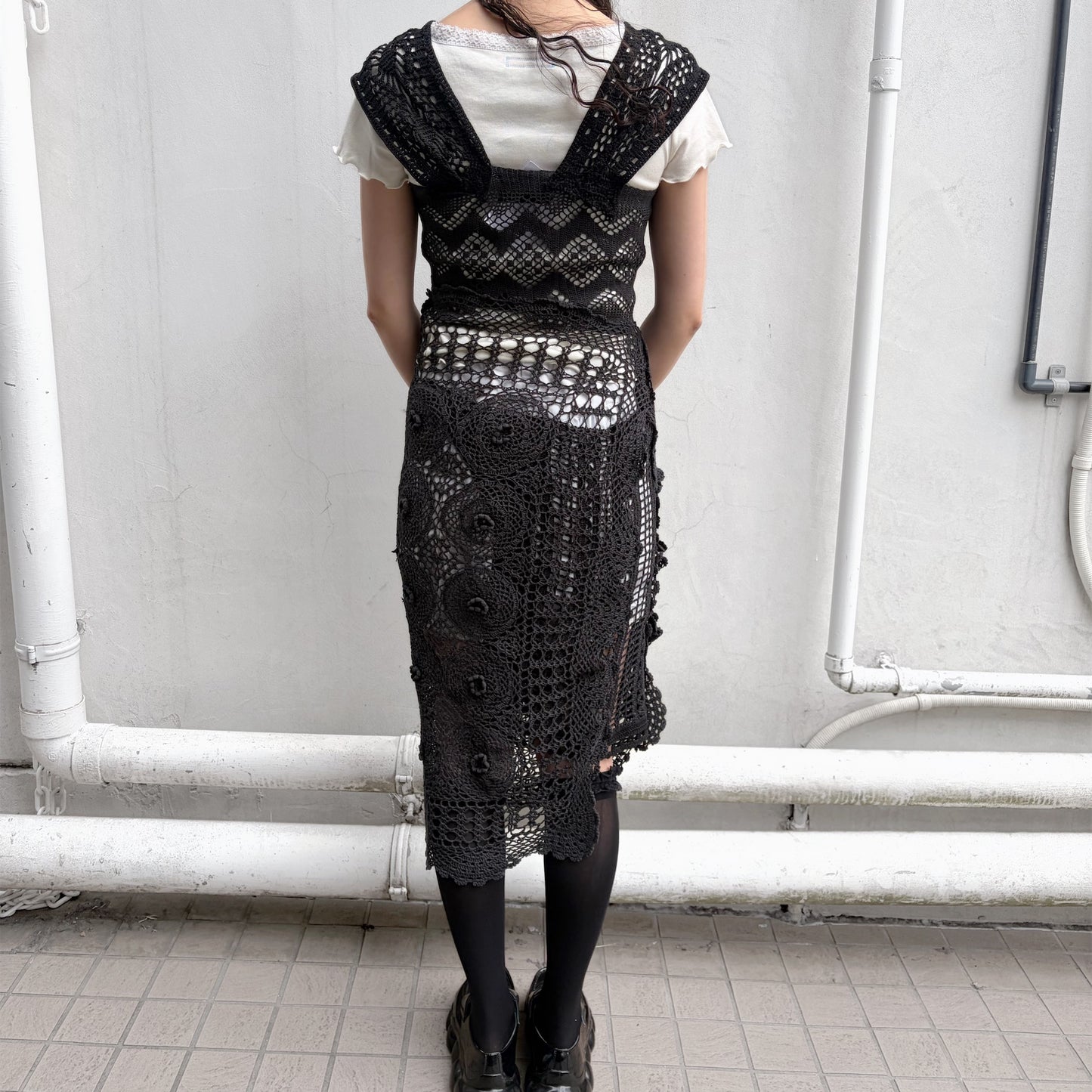 CROCHET DRESS / BLACK / クロシェドレス