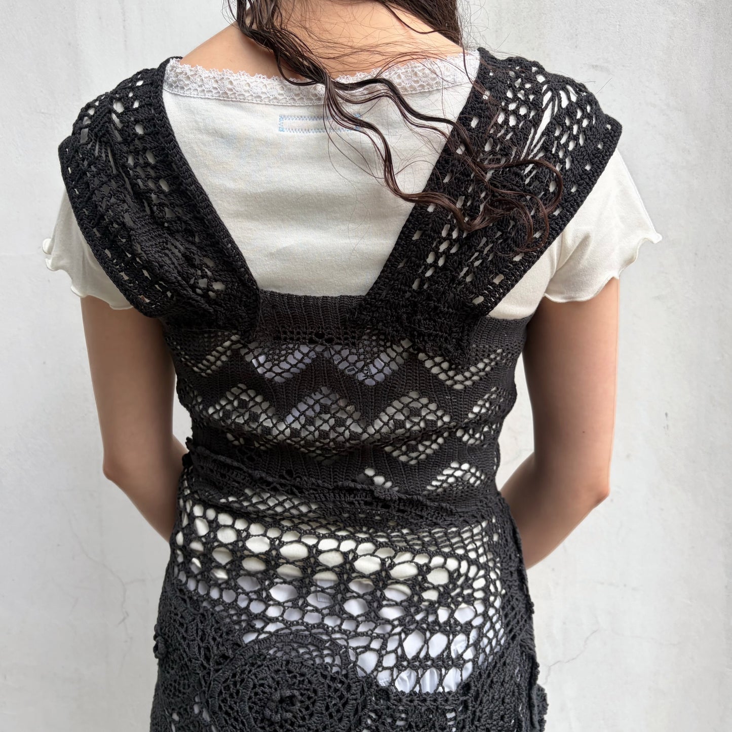 CROCHET DRESS / BLACK / クロシェドレス