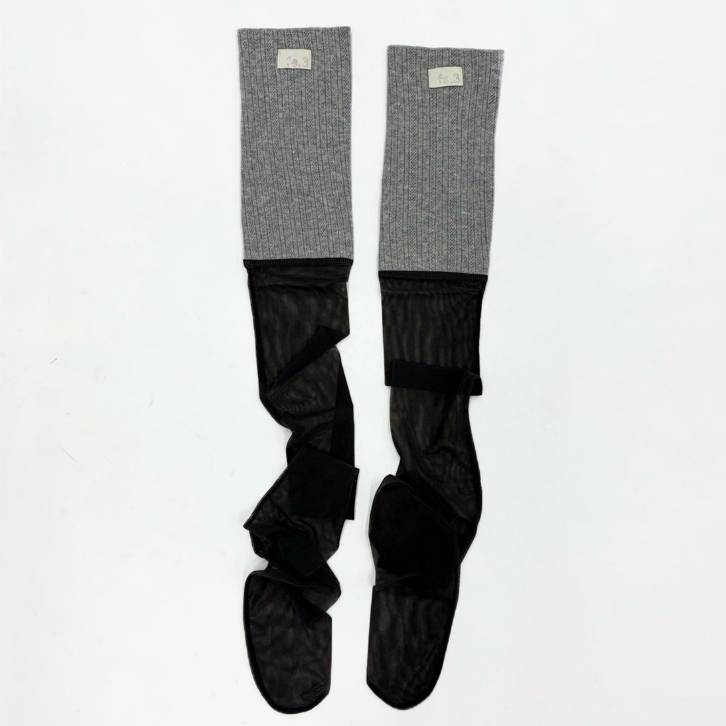 [fe.3] haze layer socks / melange grey / シースルーソックス