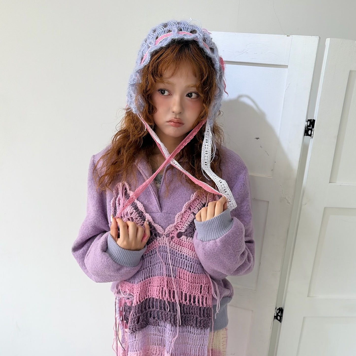 Knit bonnet / Purple / ニットボンネット