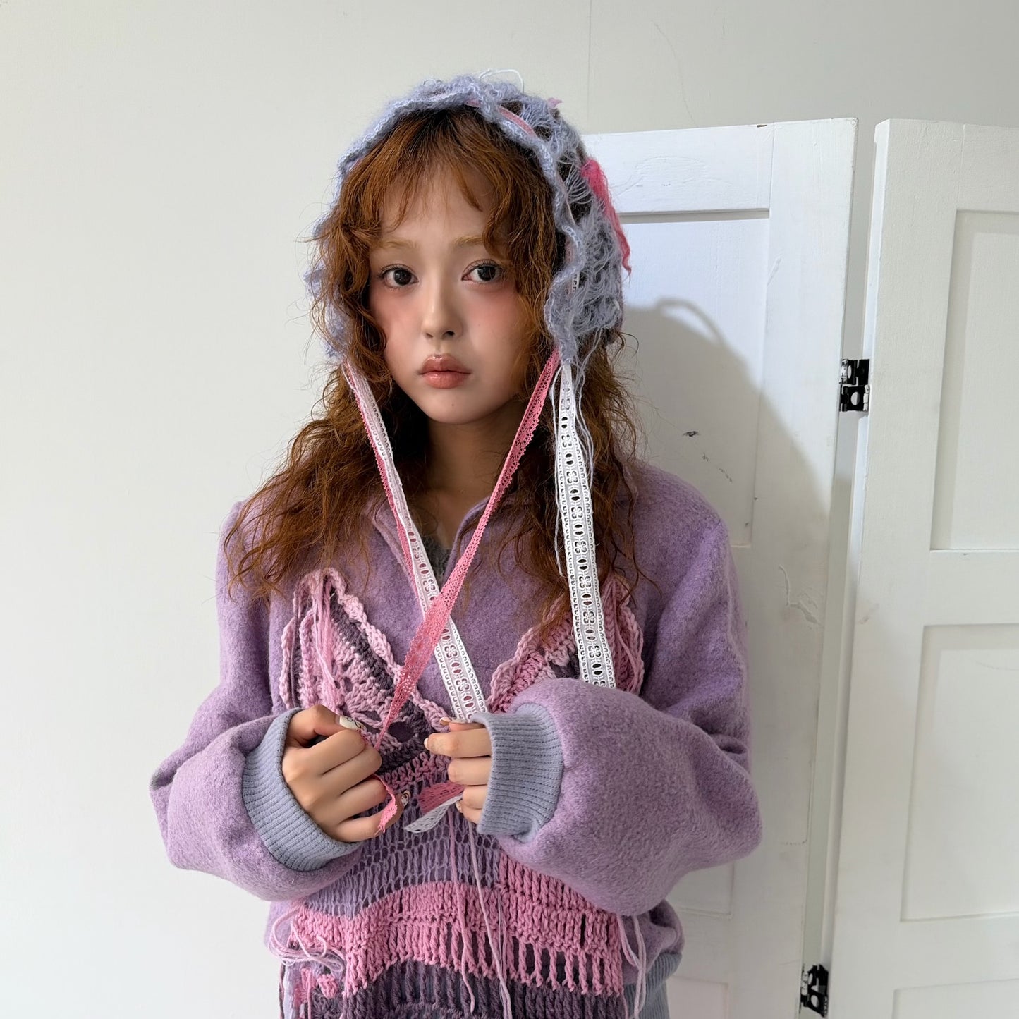 Knit bonnet / Purple / ニットボンネット