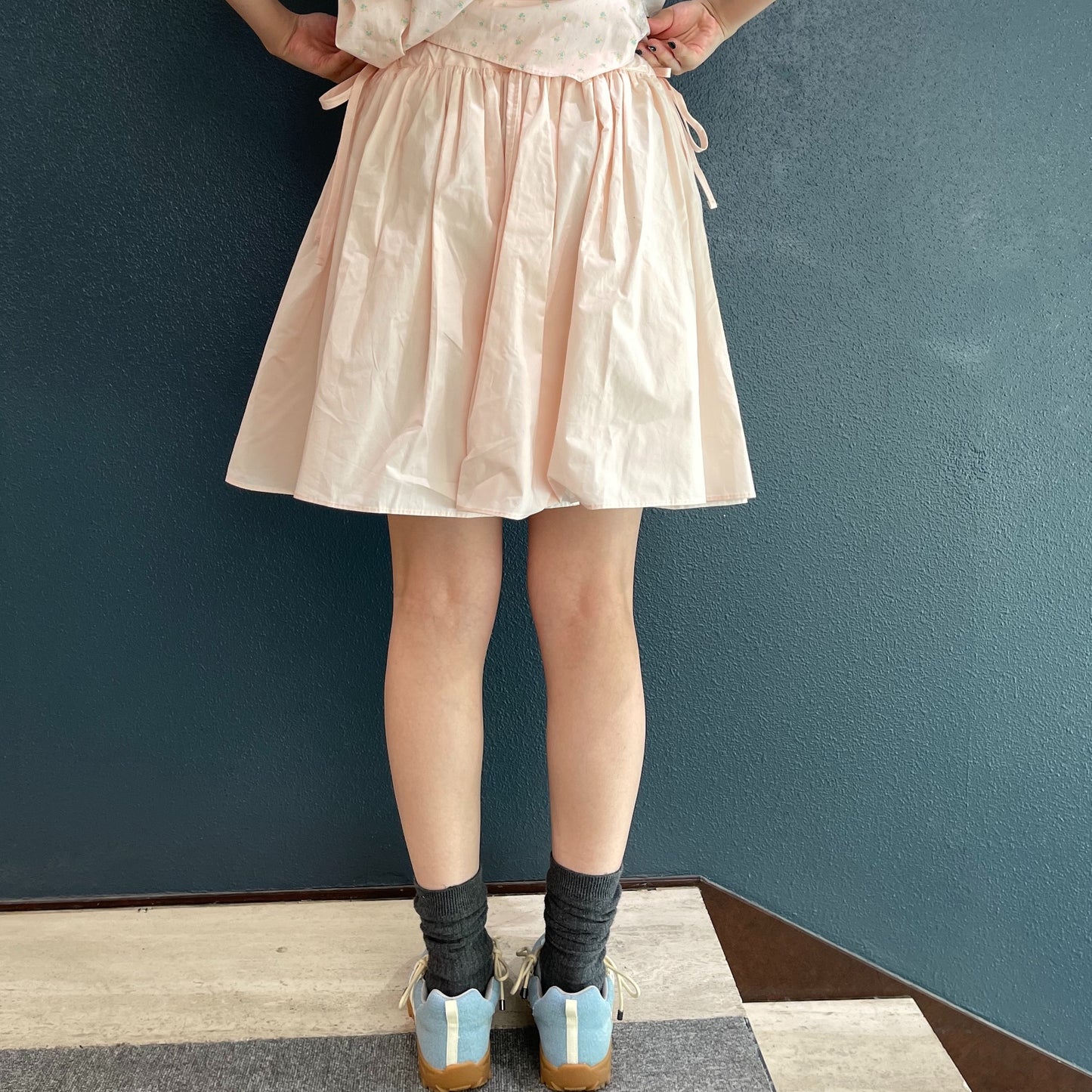 [F.E.E.S] half pattern cotton skirt / pink / ハーフパターンコットンスカート