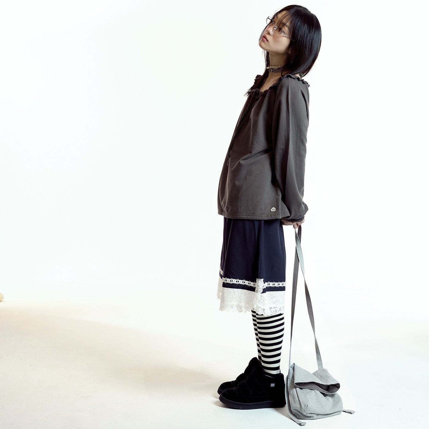 FOLDING SWEAT CROSS BAG MELANGE GREY バッグ