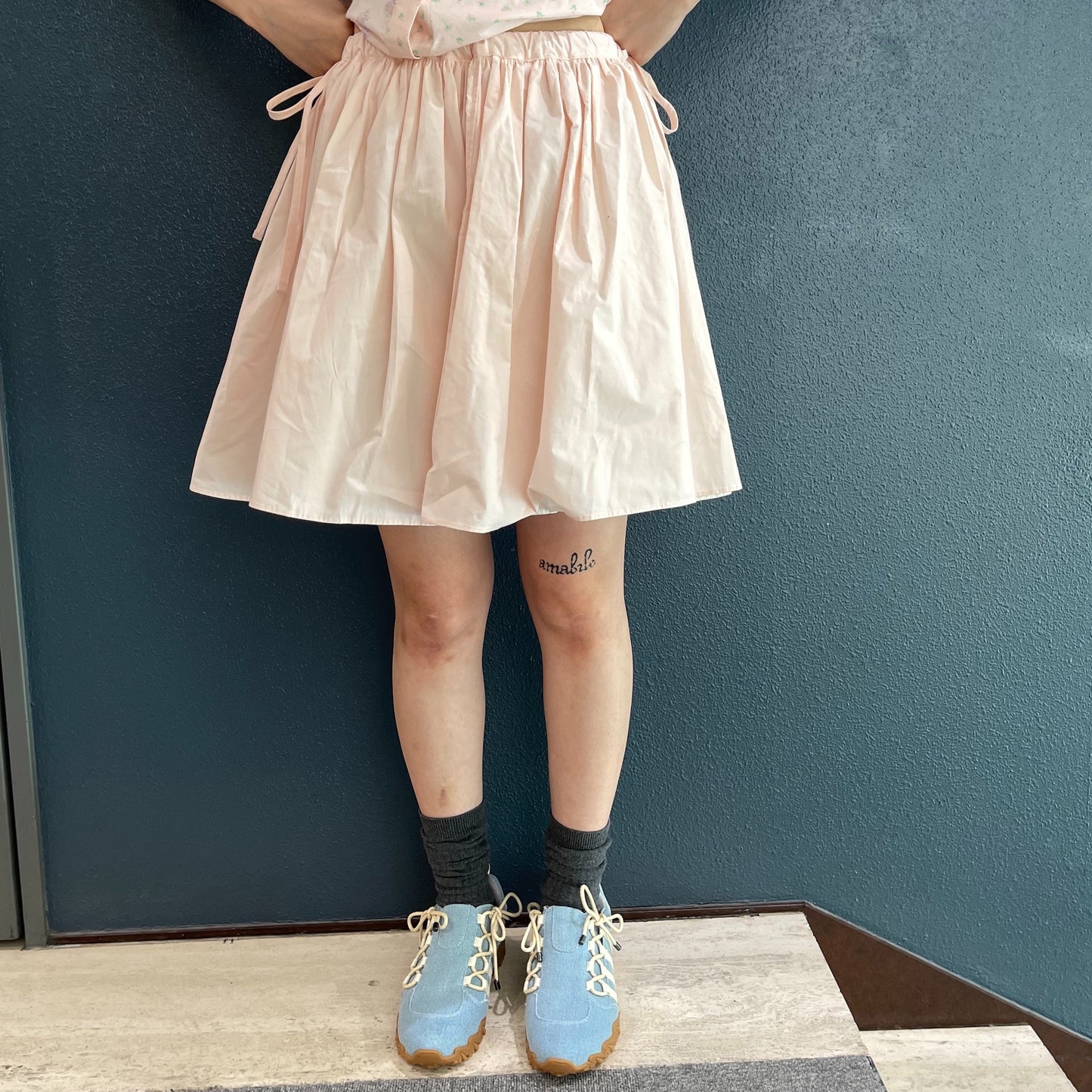 [F.E.E.S] half pattern cotton skirt / pink / ハーフパターンコットンスカート