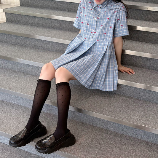 MINI RIBBON DRESS / BLUE / ミニリボンドレス