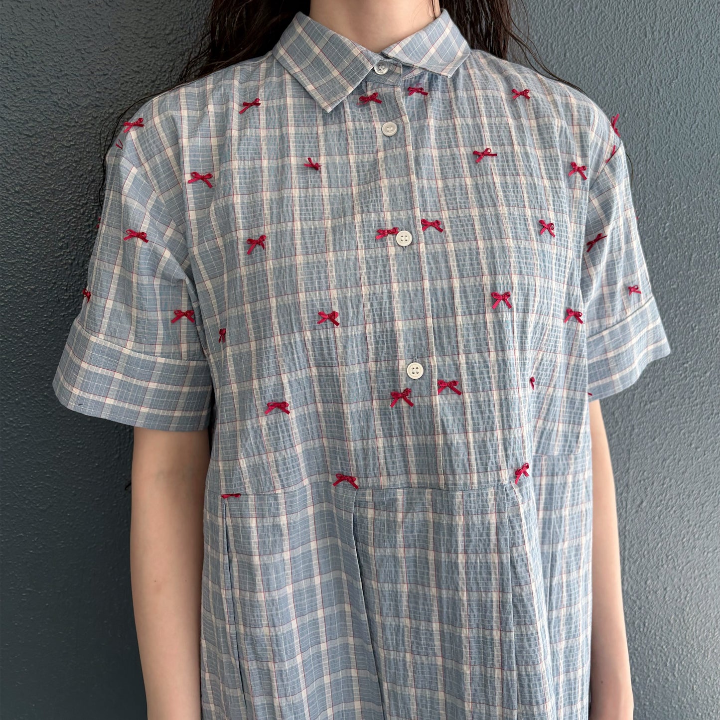 MINI RIBBON DRESS / BLUE / ミニリボンドレス