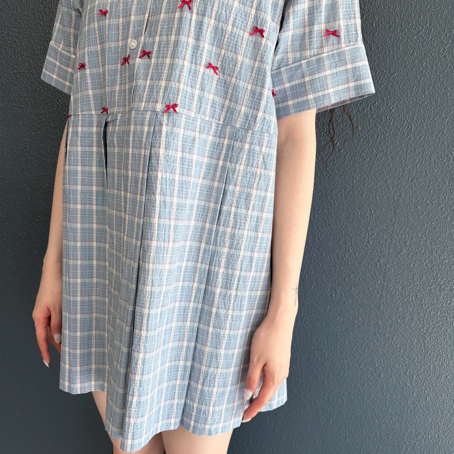 MINI RIBBON DRESS / BLUE / ミニリボンドレス