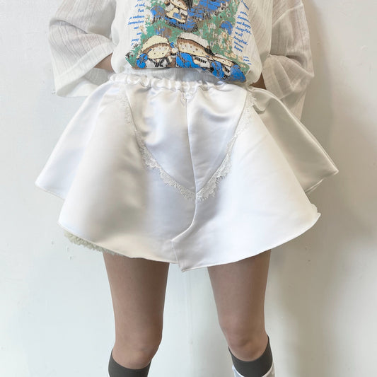 SATIN PANTY SKIRT / WHITE / サテンスカート