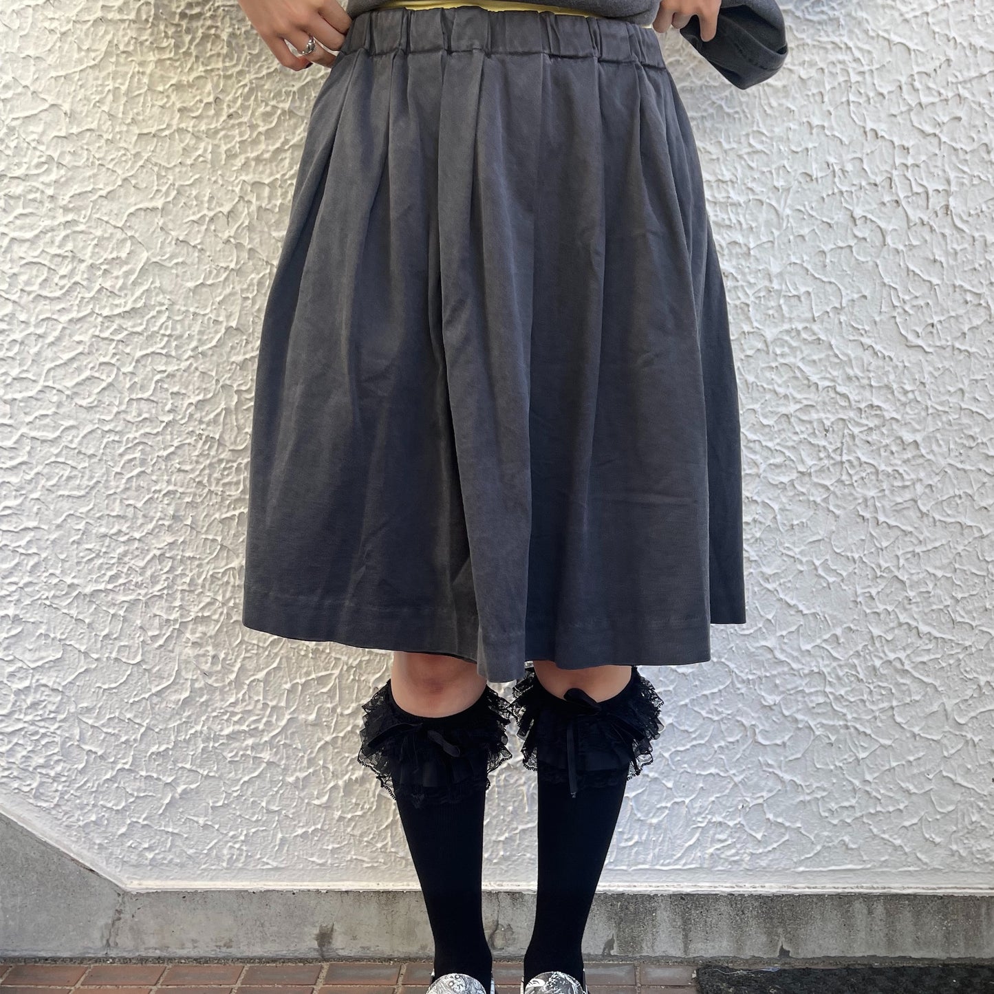 TOMIE WASHED PLEASTS SKIRT / BLACK / 伊藤潤二『富江』コラボレーション