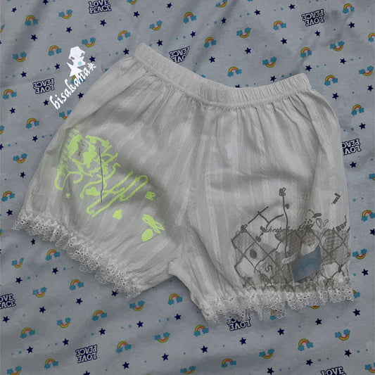 【SHEEP SOUVENIR】sheep pants / gray x yellow / レースパンツ