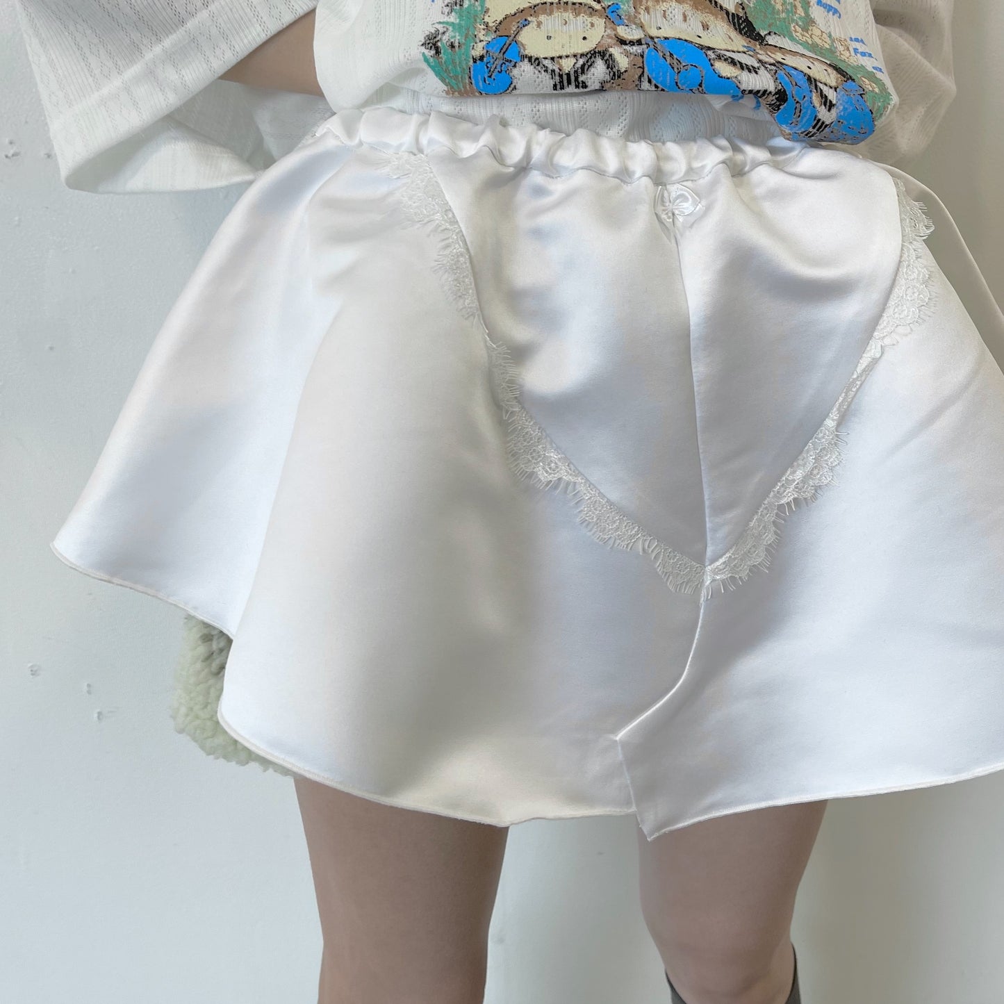 SATIN PANTY SKIRT / WHITE / サテンスカート