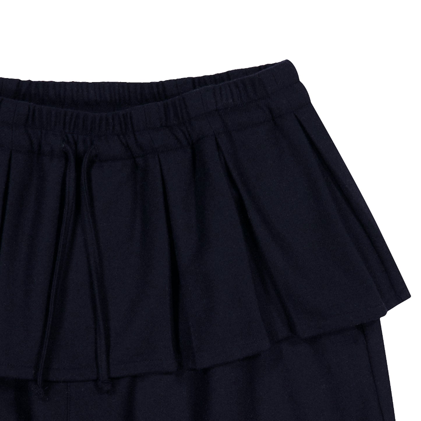 PLEATS OVER WOOL PANTS / DARK NAVY / プリーツウールパンツ