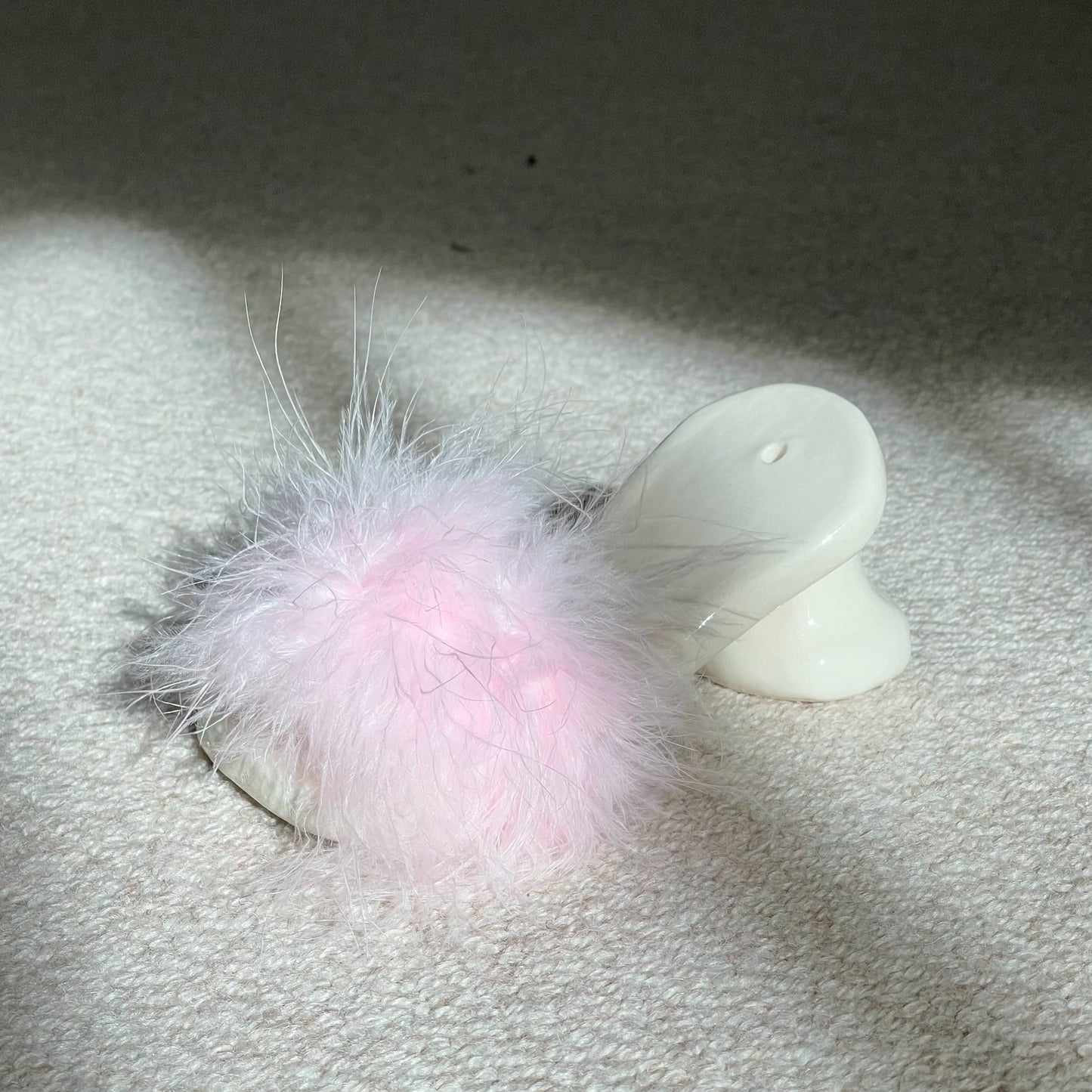 Pink fur shoes incense holder / ピンクファーシューズインセンスホルダー